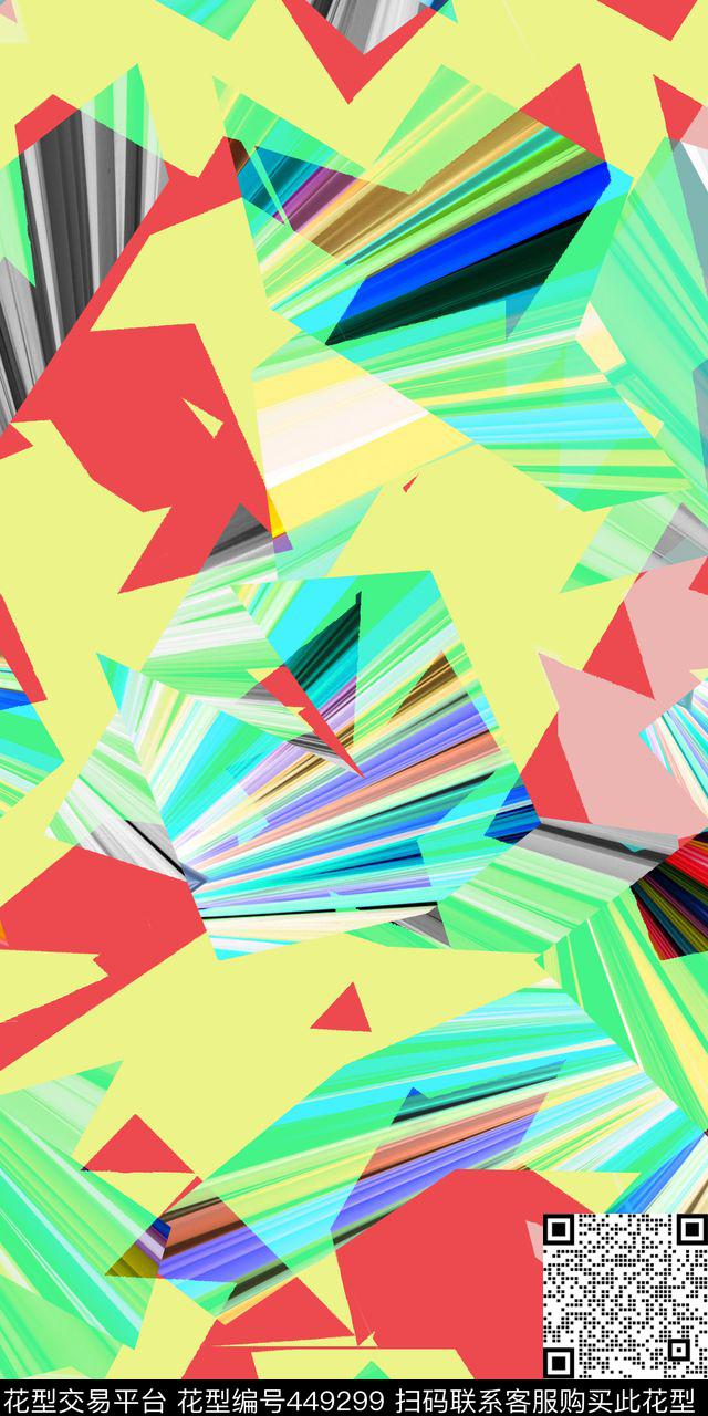 抽象叠加色块数码印花华亿平台下载（图片编号: 449299） - 瓦栏（Walan）