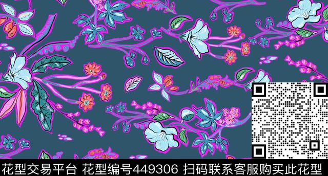 复古花草民族传统印花华亿平台下载（图片编号: 449306） - 瓦栏（Walan）