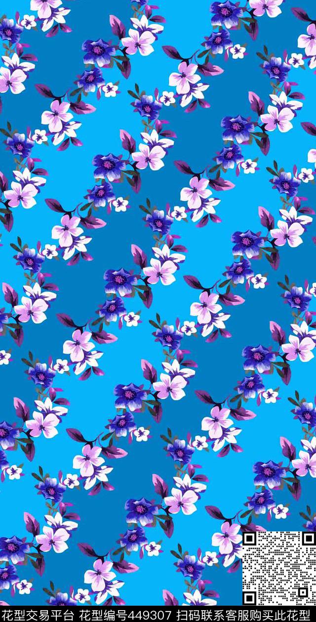 潮流花草精美传统印花华亿平台下载（图片编号: 449307） - 瓦栏（Walan）