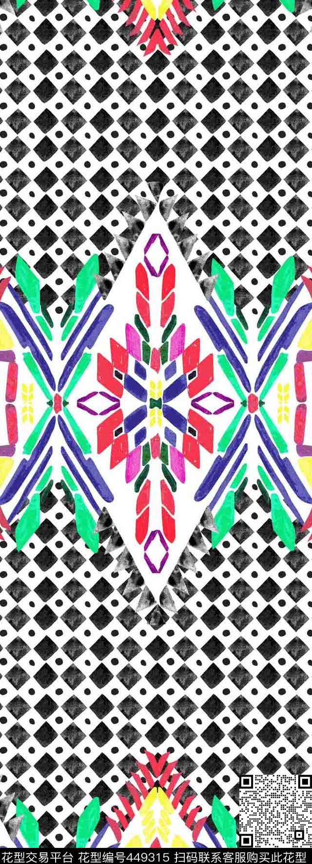 复古几何精美传统印花华亿平台下载（图片编号: 449315） - 瓦栏（Walan）
