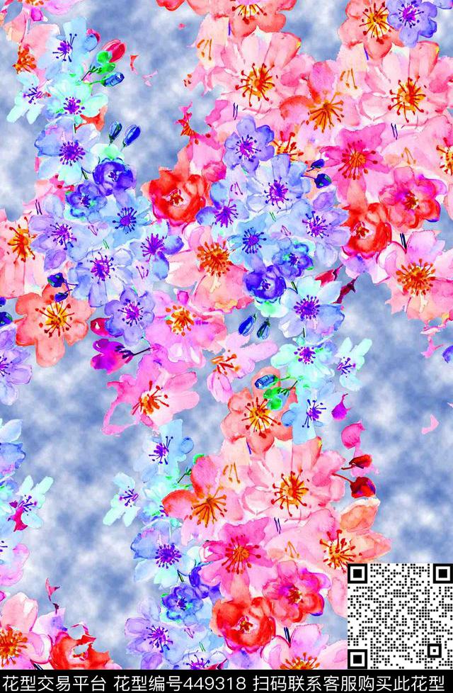 潮流花草精美传统印花华亿平台下载（图片编号: 449318） - 瓦栏（Walan）