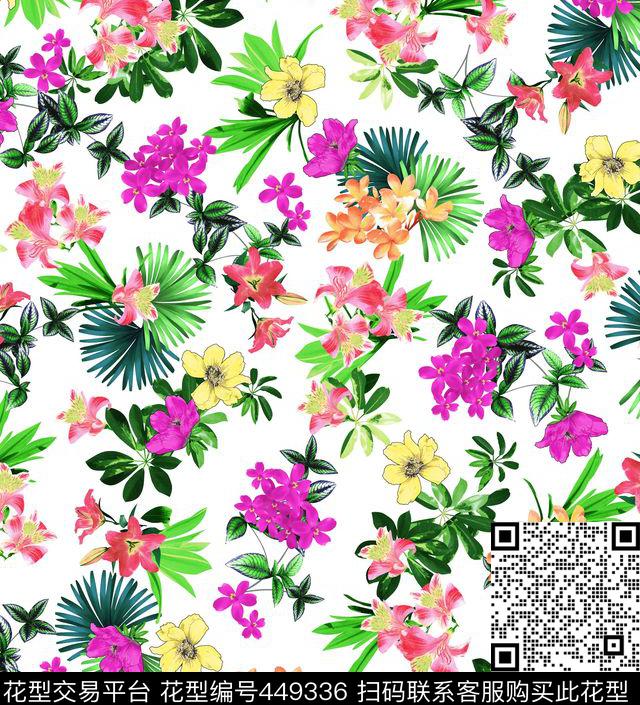 潮流花草精美数码印花华亿平台下载（图片编号: 449336） - 瓦栏（Walan）