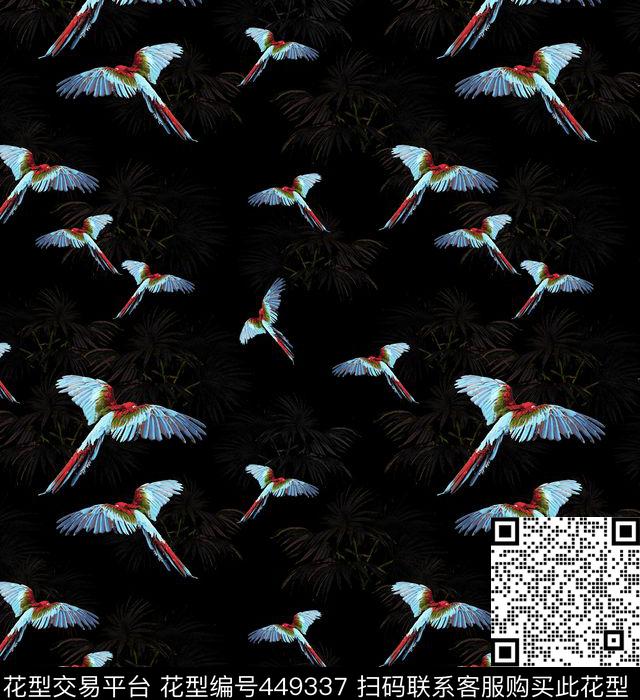 流行时尚男装鹦鹉数码印花华亿平台下载（图片编号: 449337） - 瓦栏（Walan）