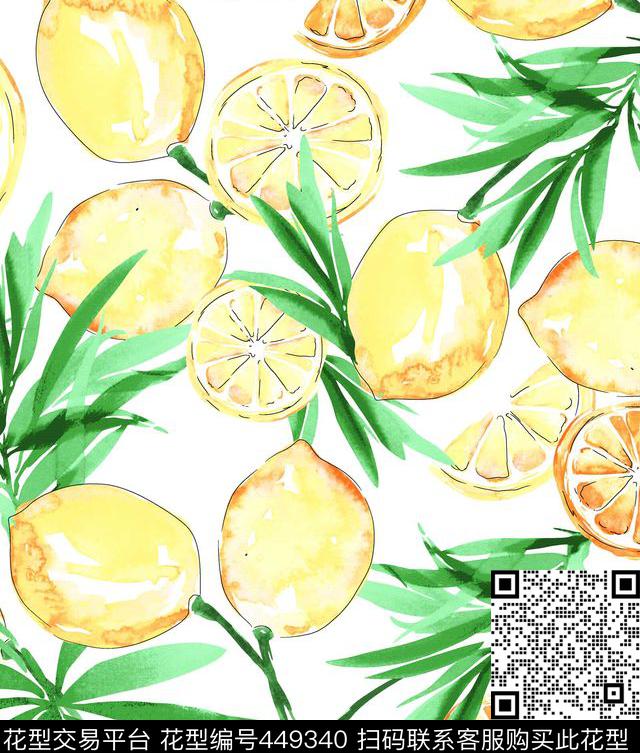 潮流水果手绘传统印花华亿平台下载（图片编号: 449340） - 瓦栏（Walan）