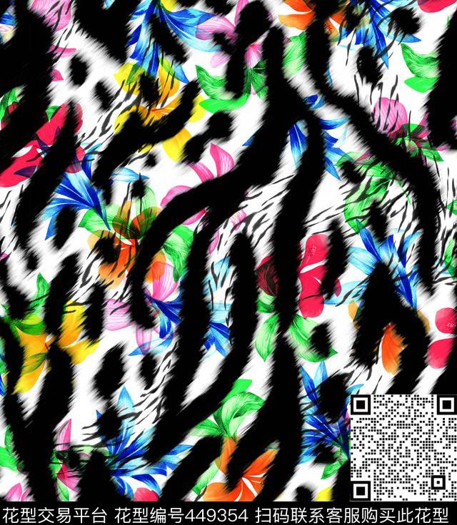 潮流花草精美传统印花华亿平台下载（图片编号: 449354） - 瓦栏（Walan）