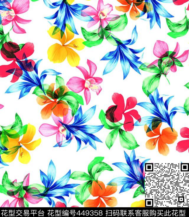 潮流花卉精美传统印花华亿平台下载（图片编号: 449358） - 瓦栏（Walan）