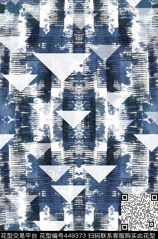 时尚手绘笔触几何数码印花华亿平台下载（图片编号: 449373） - 瓦栏（Walan）