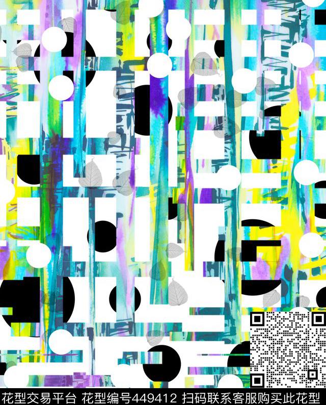 流行时尚创意波点瑕疵数码印花华亿平台下载（图片编号: 449412） - 瓦栏（Walan）