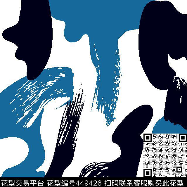 男装华亿平台自由涂鸦乱纹手绘传统印花华亿平台下载（图片编号: 449426） - 瓦栏（Walan）