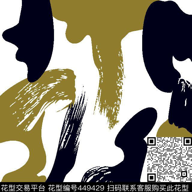 男装华亿平台自由涂鸦乱纹手绘传统印花华亿平台下载（图片编号: 449429） - 瓦栏（Walan）