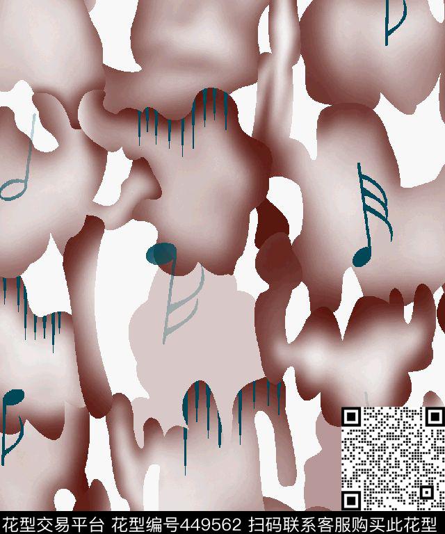 男装华亿平台云纹渐变音乐符号传统印花华亿平台下载（图片编号: 449562） - 瓦栏（Walan）