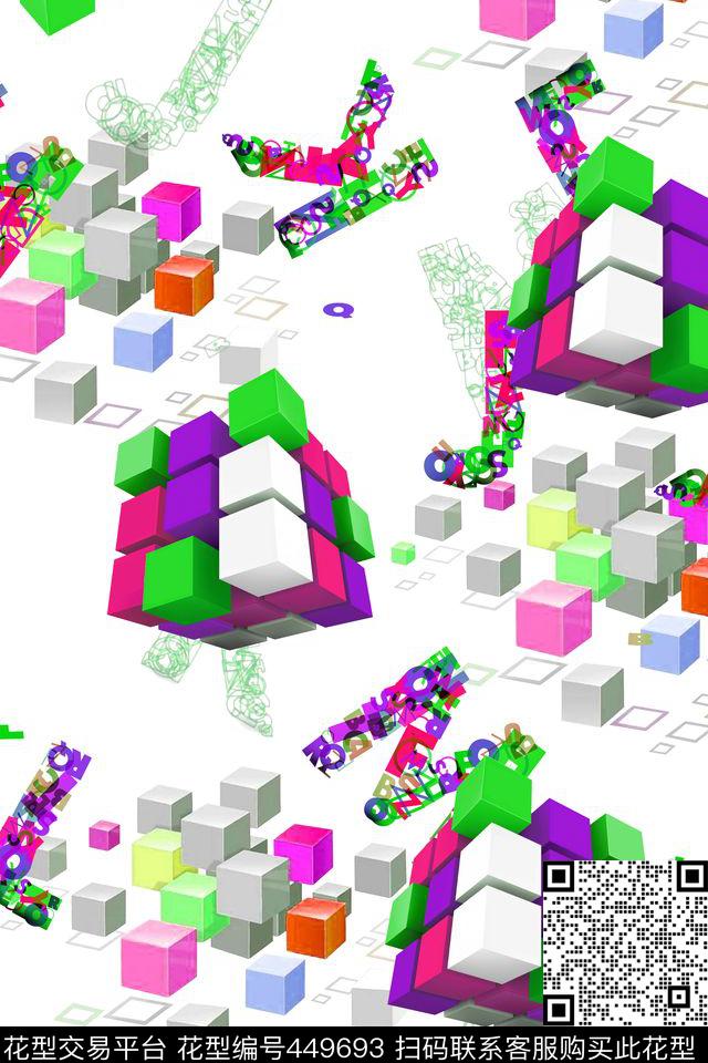 创意立体魔方传统印花华亿平台下载（图片编号: 449693） - 瓦栏（Walan）