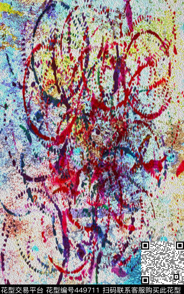 潮流抽象时尚数码印花华亿平台下载（图片编号: 449711） - 瓦栏（Walan）