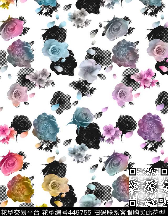 简单泥点清新数码印花华亿平台下载（图片编号: 449755） - 瓦栏（Walan）