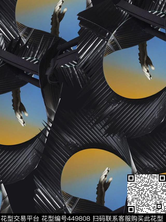 潮流复古几何数码印花华亿平台下载（图片编号: 449808） - 瓦栏（Walan）