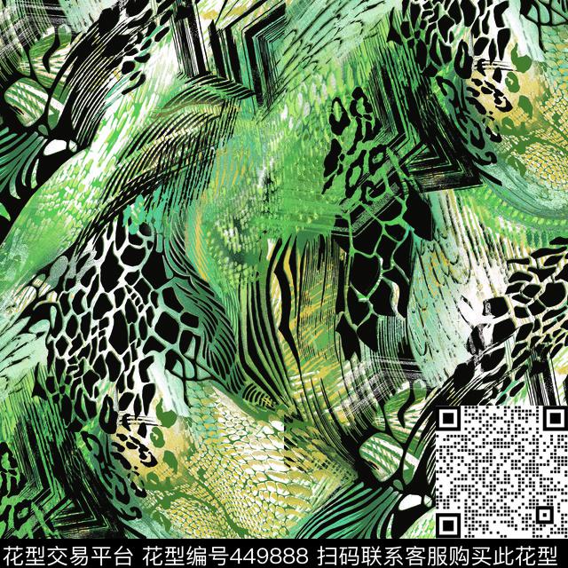 抽象古典几何数码印花华亿平台下载（图片编号: 449888） - 瓦栏（Walan）