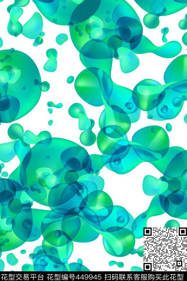 3D立体抽象女装数码印花华亿平台下载（图片编号: 449945） - 瓦栏（Walan）