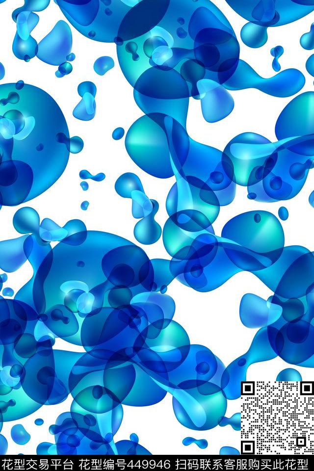 3D立体抽象女装数码印花华亿平台下载（图片编号: 449946） - 瓦栏（Walan）