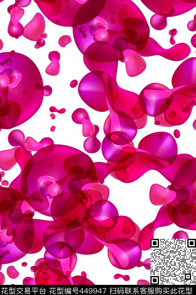 3D立体抽象女装数码印花华亿平台下载（图片编号: 449947） - 瓦栏（Walan）