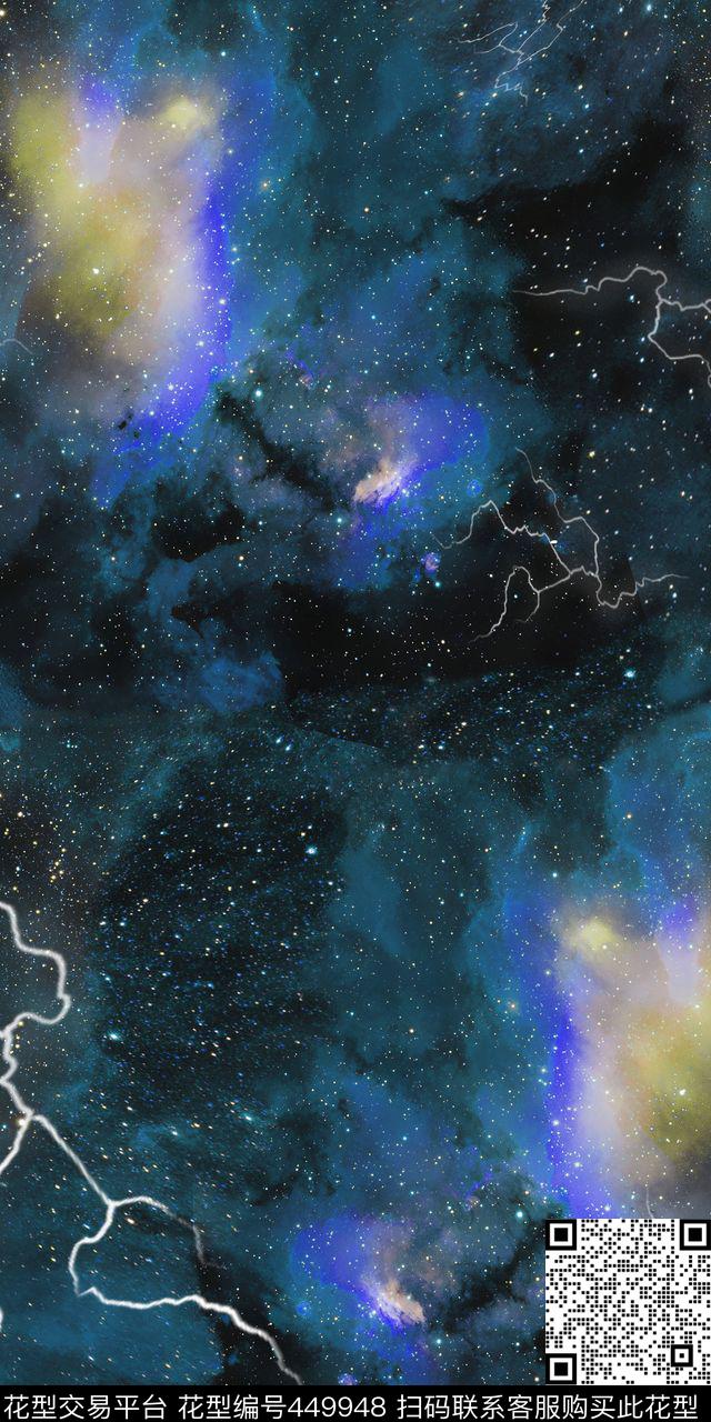 极光星空闪电数码印花华亿平台下载（图片编号: 449948） - 瓦栏（Walan）