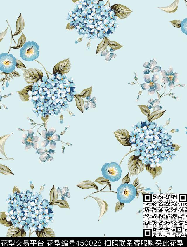 田园风小花花卉花卉传统印花华亿平台下载（图片编号: 450028） - 瓦栏（Walan）