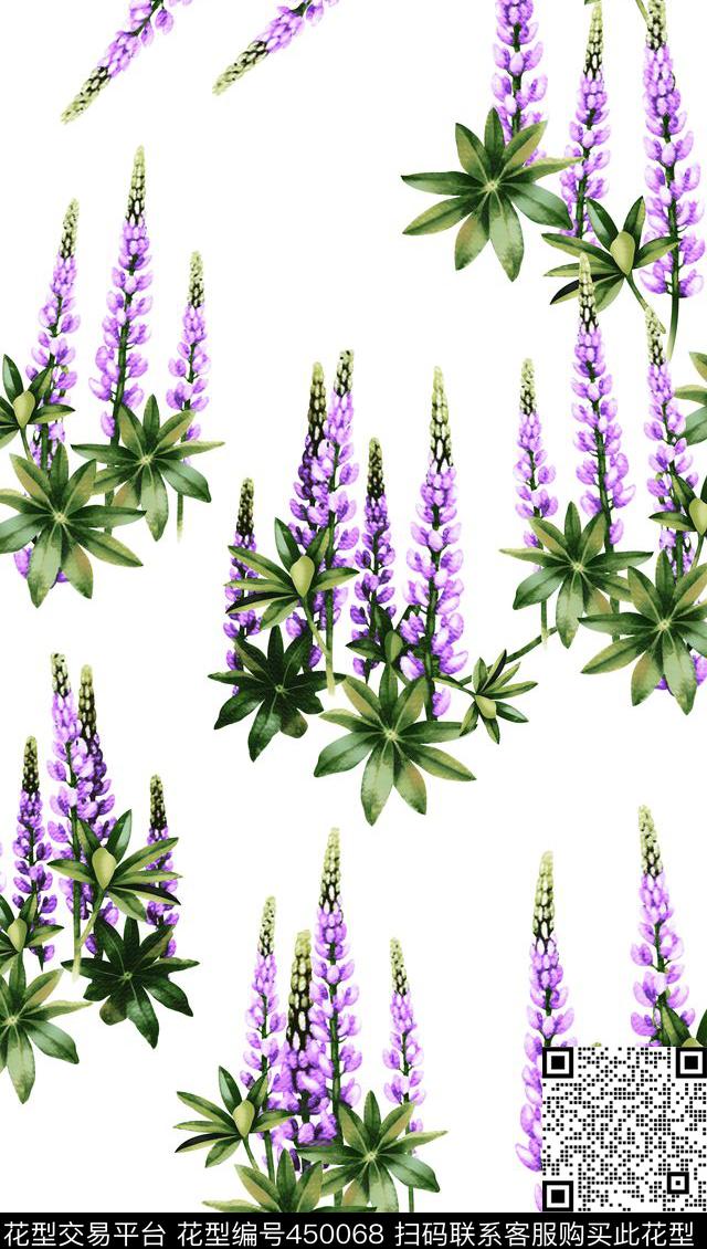 花卉花朵田园数码印花华亿平台下载（图片编号: 450068） - 瓦栏（Walan）