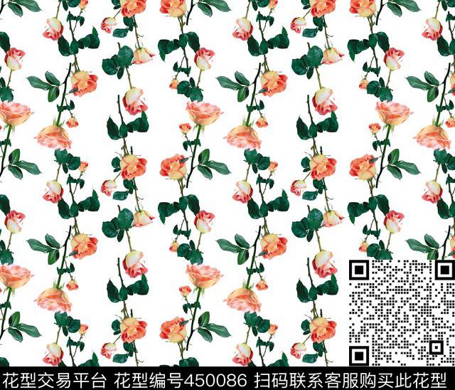 插图玫瑰花花朵玫瑰花数码印花华亿平台下载（图片编号: 450086） - 瓦栏（Walan）