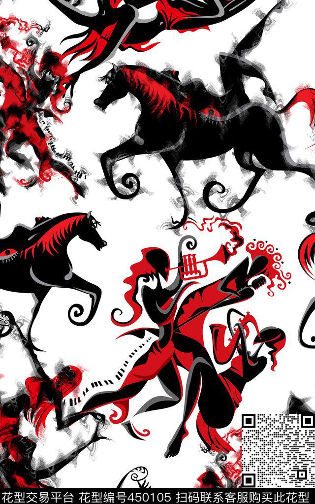 抽象烟雾肌理传统印花华亿平台下载（图片编号: 450105） - 瓦栏（Walan）