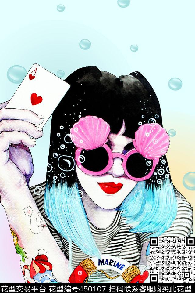 时尚时尚摩登人物定位数码印花华亿平台下载（图片编号: 450107） - 瓦栏（Walan）