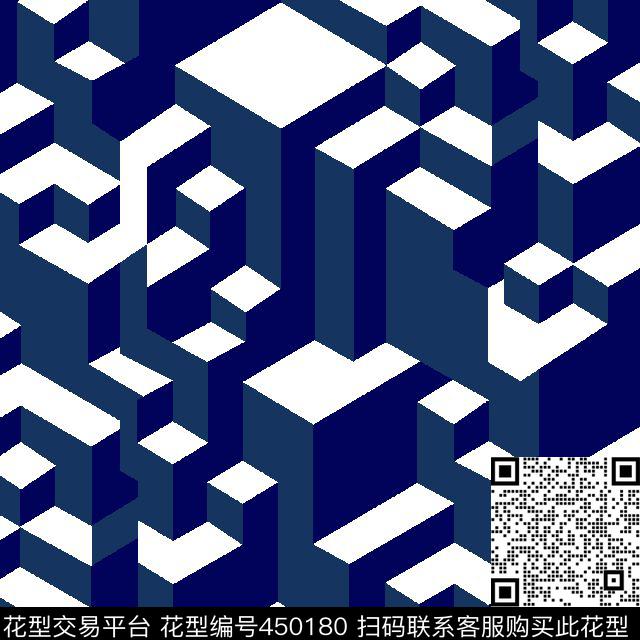 方块矩阵几何印花男装华亿平台传统印花华亿平台下载（图片编号: 450180） - 瓦栏（Walan）
