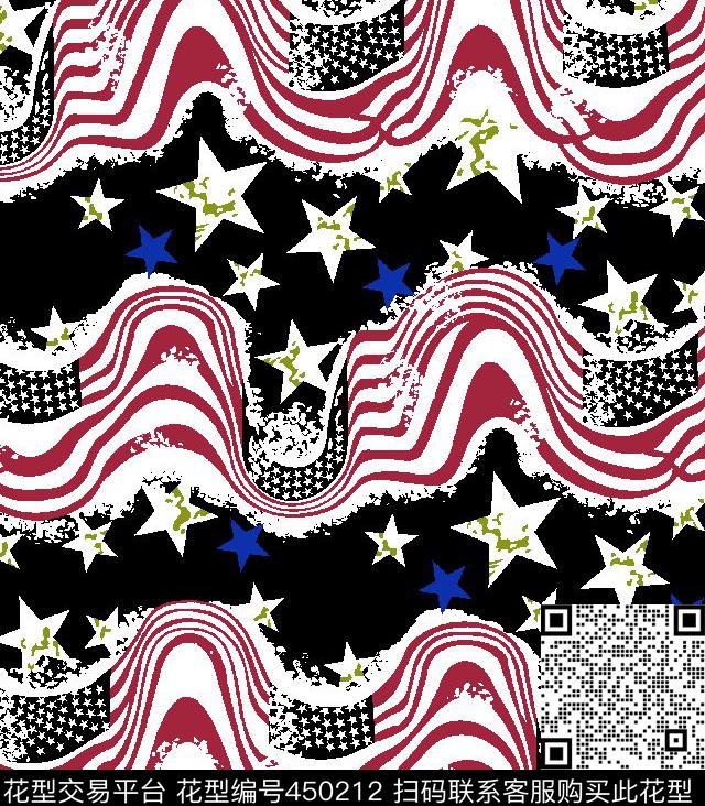 男女装创意扭曲外国国旗传统印花华亿平台下载（图片编号: 450212） - 瓦栏（Walan）