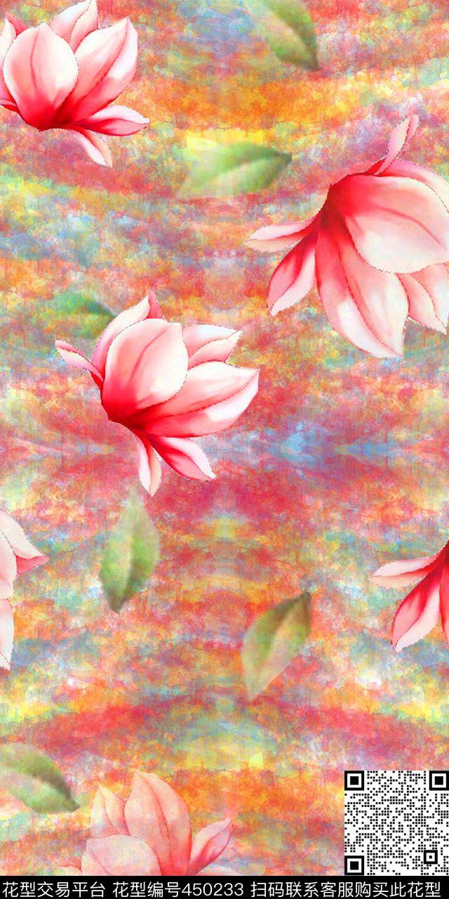 花卉时尚印花数码印花华亿平台下载（图片编号: 450233） - 瓦栏（Walan）