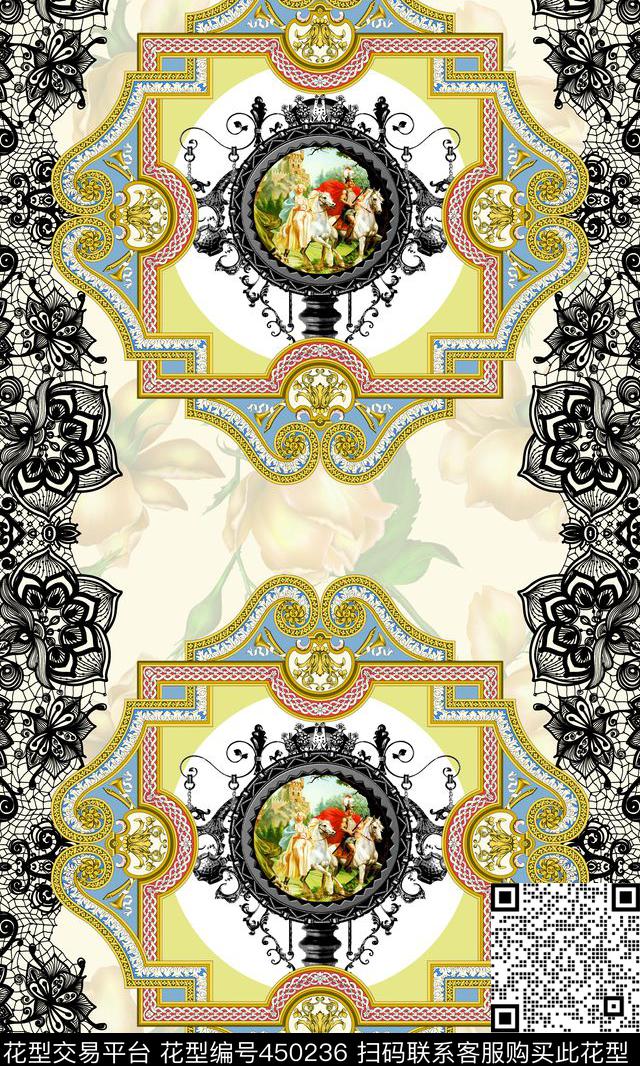 欧式复古花纹数码印花华亿平台下载（图片编号: 450236） - 瓦栏（Walan）