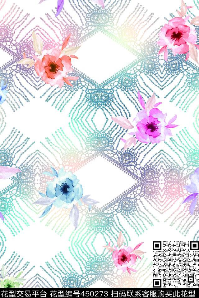 民族花卉花朵数码印花华亿平台下载（图片编号: 450273） - 瓦栏（Walan）