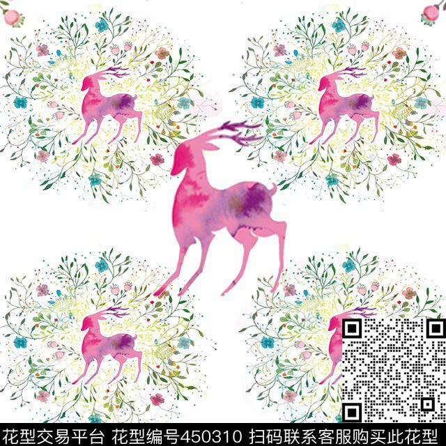 清新花卉动物数码印花华亿平台下载（图片编号: 450310） - 瓦栏（Walan）