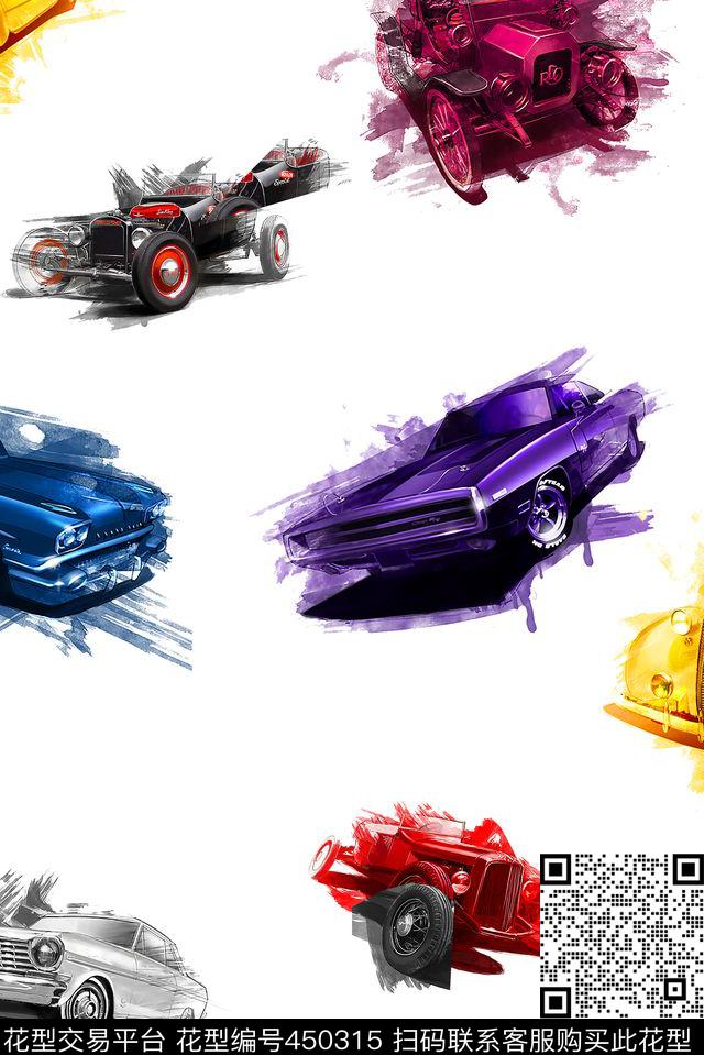 波点手绘汽车数码印花华亿平台下载（图片编号: 450315） - 瓦栏（Walan）