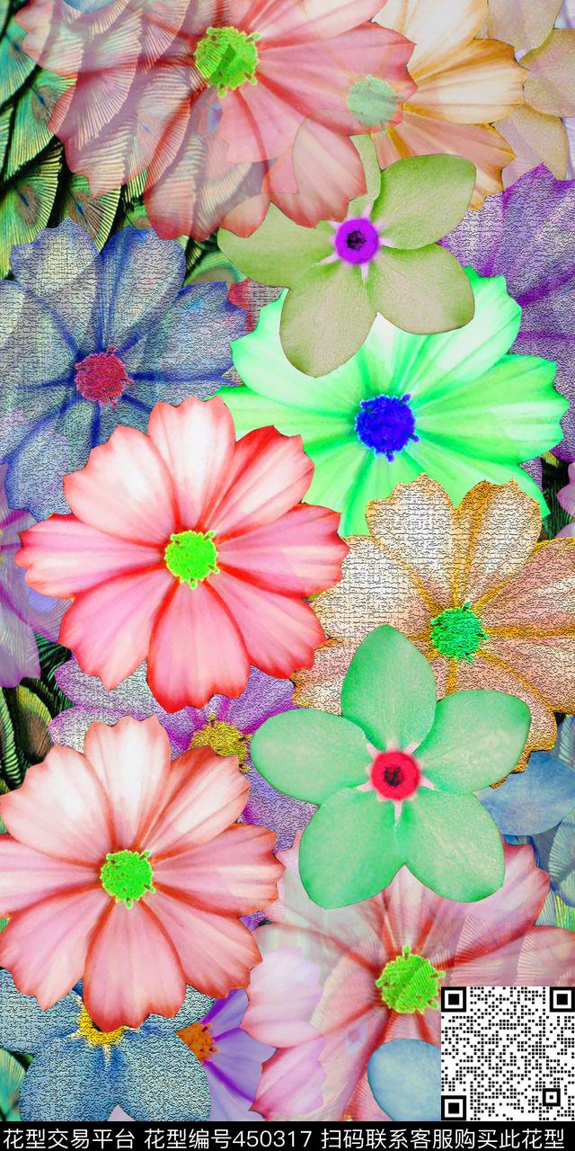 时尚花卉印花数码印花华亿平台下载（图片编号: 450317） - 瓦栏（Walan）
