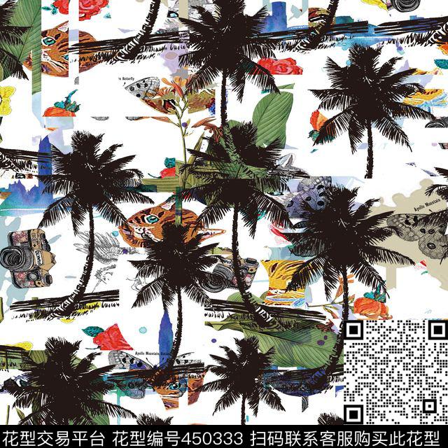 动物花热带数码印花华亿平台下载（图片编号: 450333） - 瓦栏（Walan）