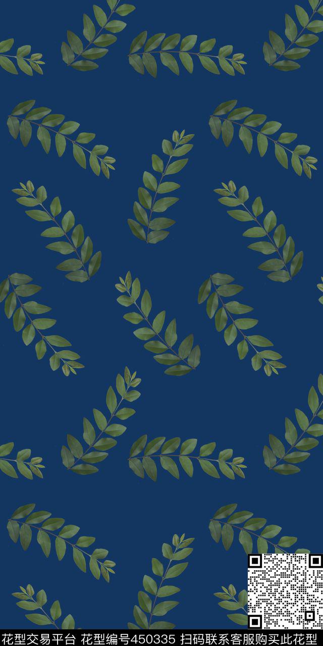 现代叶子田园数码印花华亿平台下载（图片编号: 450335） - 瓦栏（Walan）