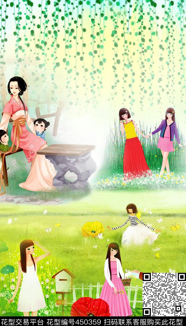 卡通童话怀旧回忆数码印花华亿平台下载（图片编号: 450359） - 瓦栏（Walan）