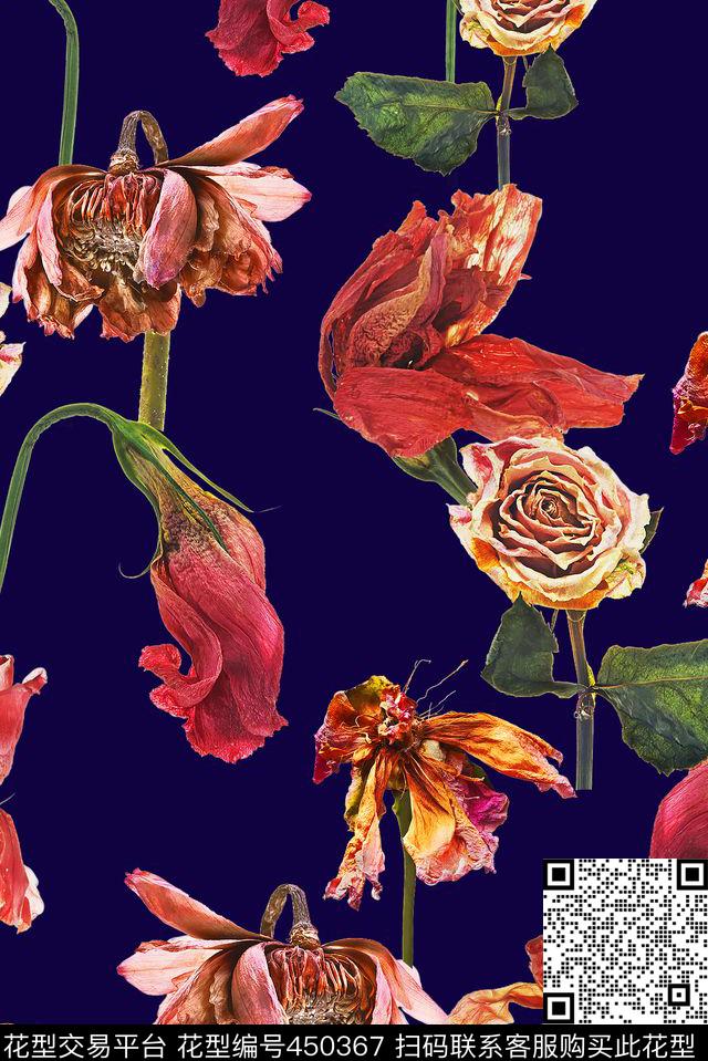 花卉花烂花数码印花华亿平台下载（图片编号: 450367） - 瓦栏（Walan）