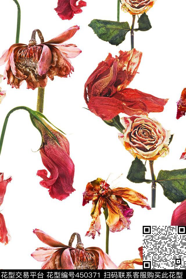 花卉花烂花数码印花华亿平台下载（图片编号: 450371） - 瓦栏（Walan）