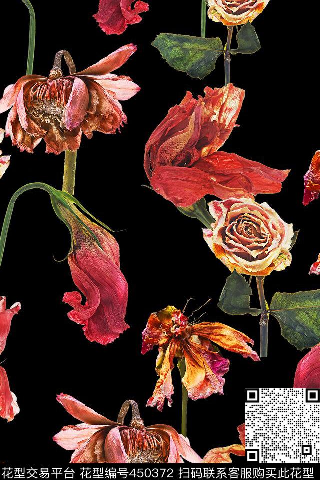 花卉花烂花数码印花华亿平台下载（图片编号: 450372） - 瓦栏（Walan）