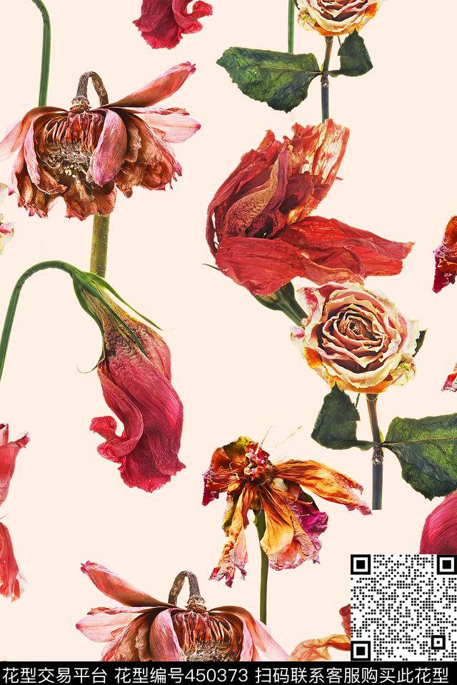 花卉花烂花数码印花华亿平台下载（图片编号: 450373） - 瓦栏（Walan）