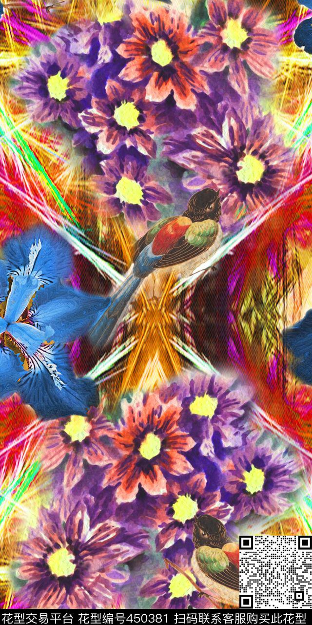 潮流抽象时尚数码印花华亿平台下载（图片编号: 450381） - 瓦栏（Walan）