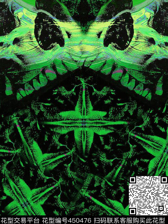 抽象骷髅男装数码印花华亿平台下载（图片编号: 450476） - 瓦栏（Walan）