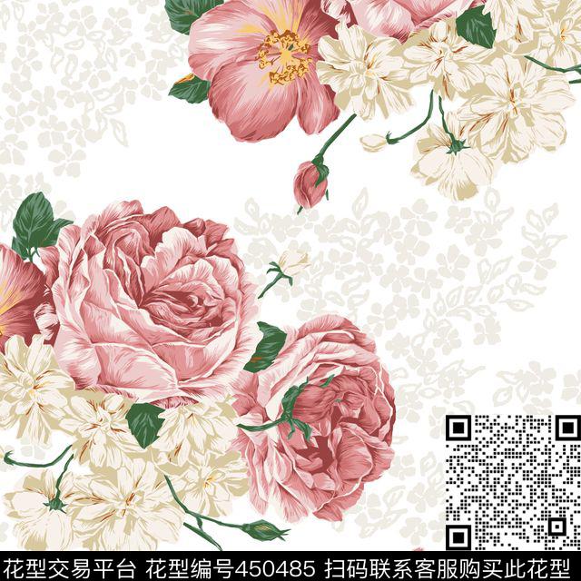 传统印花花卉小花花卉传统印花华亿平台下载（图片编号: 450485） - 瓦栏（Walan）