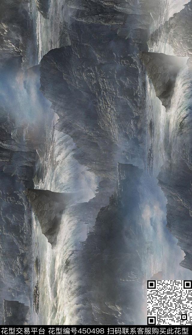 潮流复古抽象数码印花华亿平台下载（图片编号: 450498） - 瓦栏（Walan）