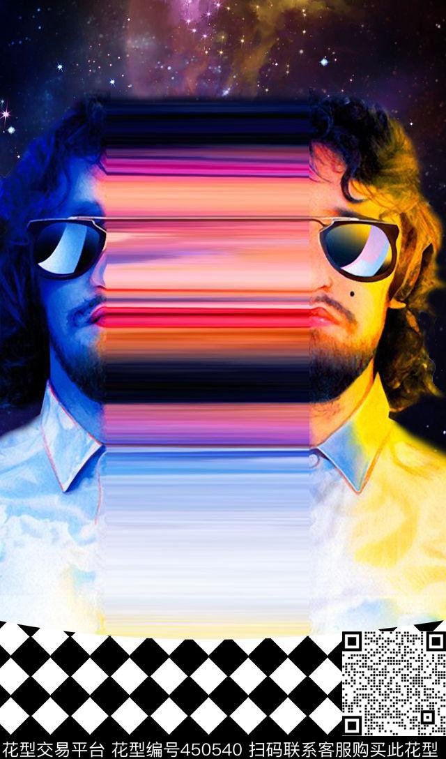 个性时尚创意人物插画数码印花华亿平台下载（图片编号: 450540） - 瓦栏（Walan）