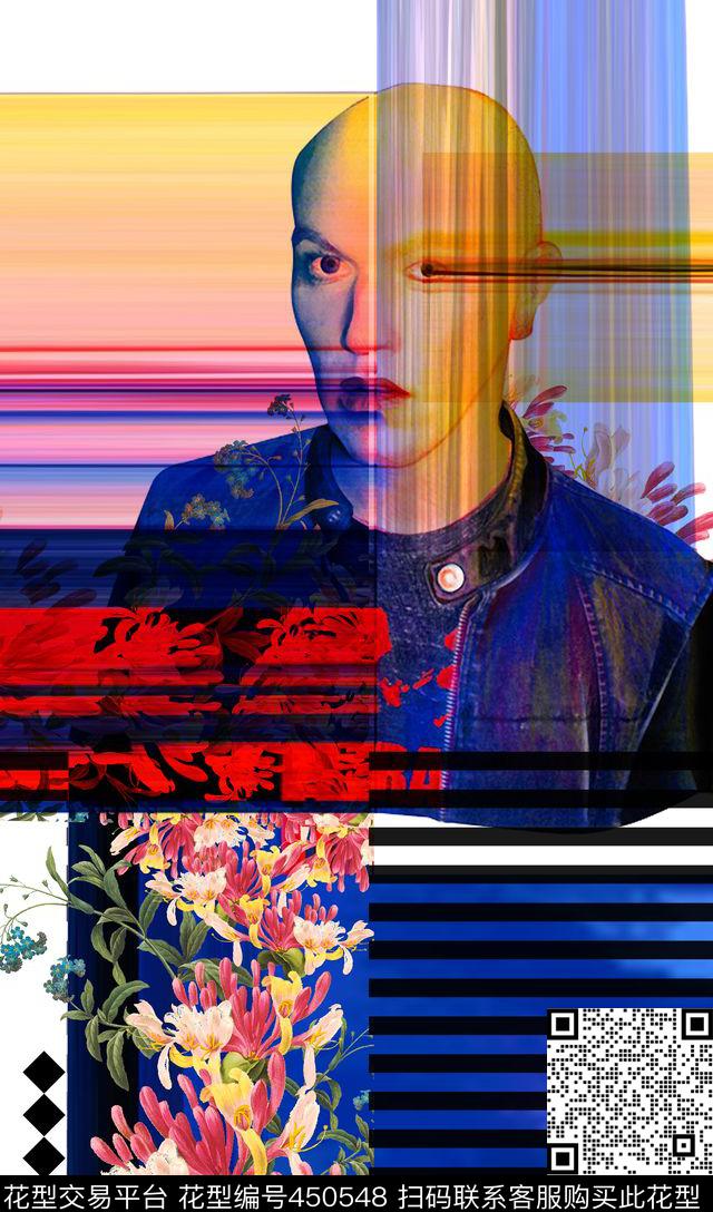 潮流时尚个性创意花卉数码印花华亿平台下载（图片编号: 450548） - 瓦栏（Walan）